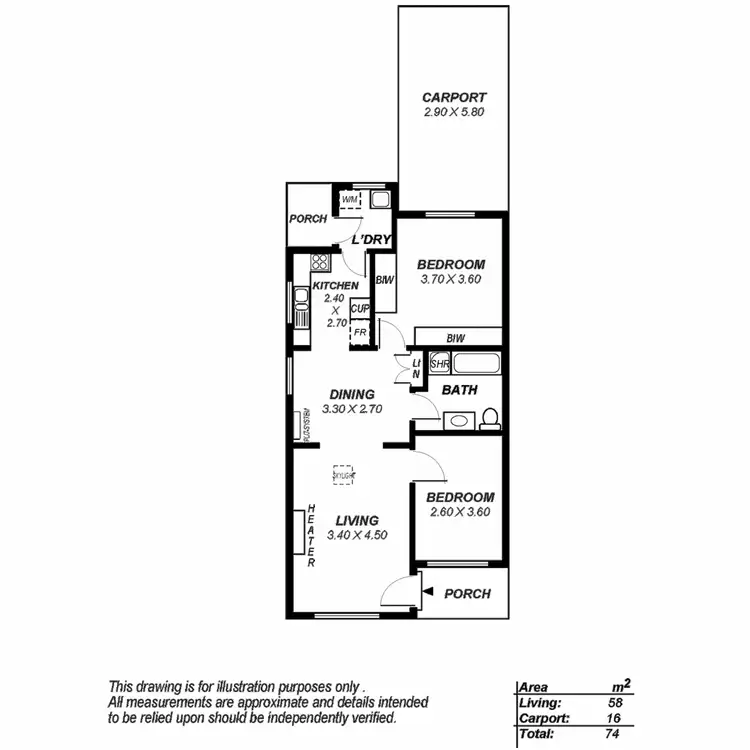 Floorplan of Homely unit listing, 1/4 Carey Street, Magill SA 5072