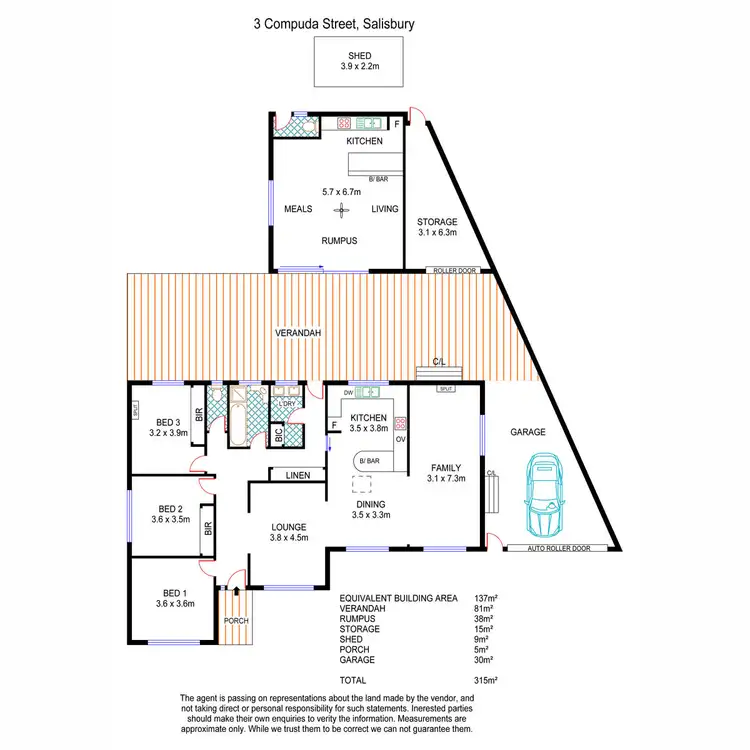 Floorplan of Homely house listing, 3 Compuda Street, Salisbury SA 5108