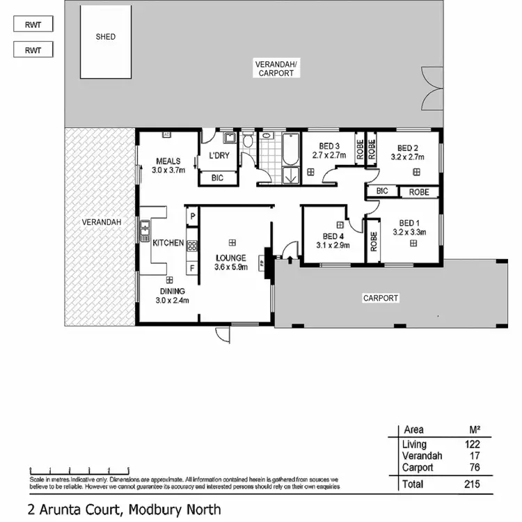Floorplan of Homely house listing, 2 Arunta Court, Modbury North SA 5092