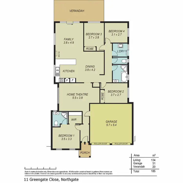 Floorplan of Homely house listing, 11 Greengate Close, Northgate SA 5085
