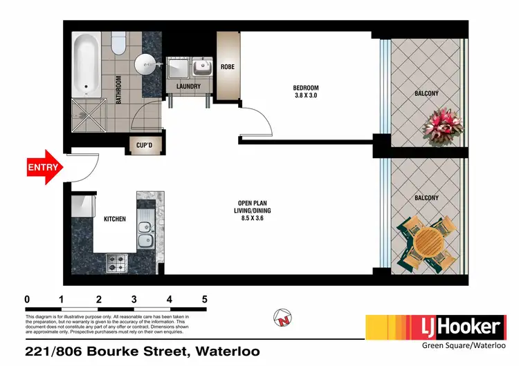 Floorplan of Homely apartment listing, 221/806 Bourke Street, Waterloo NSW 2017