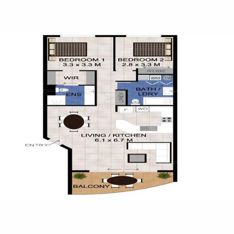 Floorplan of Homely unit listing, 93/955 Gold Coast Highway, Palm Beach QLD 4221