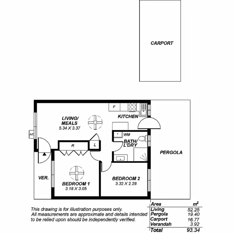 Floorplan of Homely unit listing, 1/57 Dundee Avenue, Holden Hill SA 5088