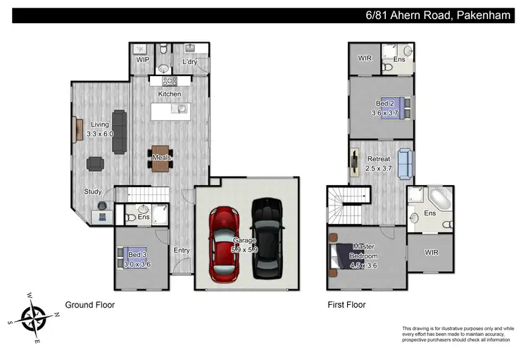 Floorplan of Homely townhouse listing, 6/81-83 Ahern Road, Pakenham VIC 3810