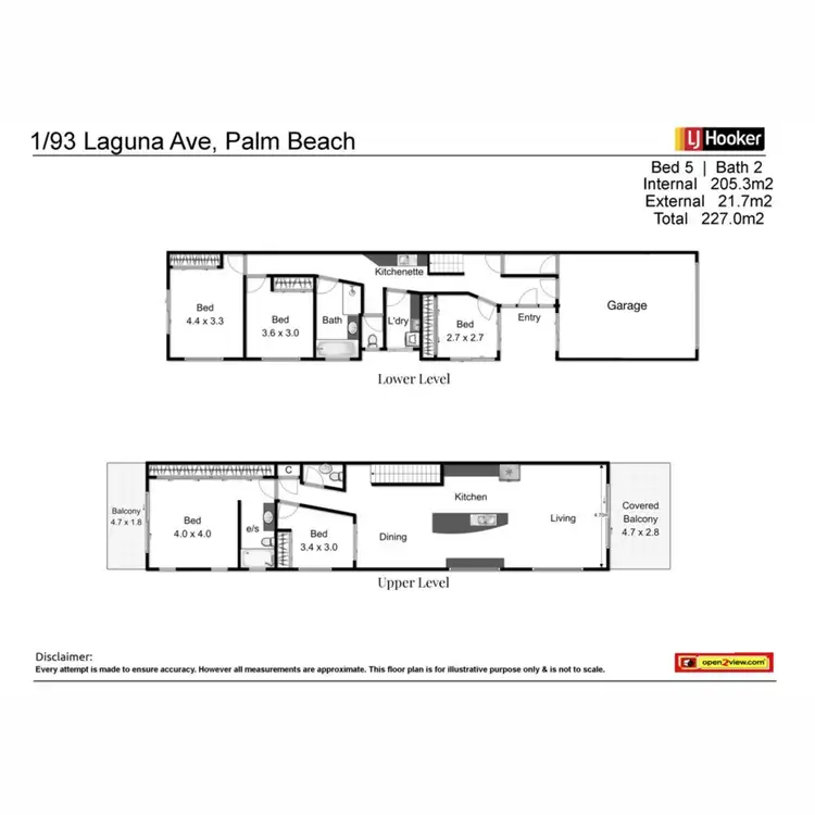Floorplan of Homely semi-detached listing, 1/93 Laguna Avenue, Palm Beach QLD 4221
