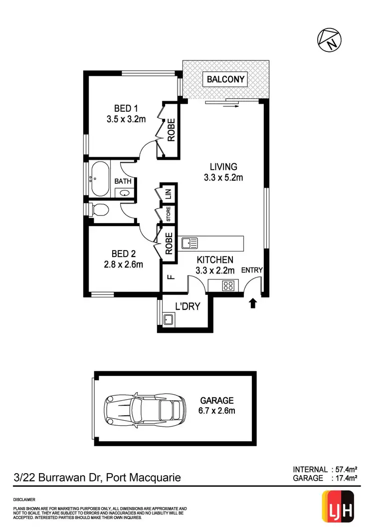 Floorplan of Homely unit listing, 3/22 Burrawan Street, Port Macquarie NSW 2444