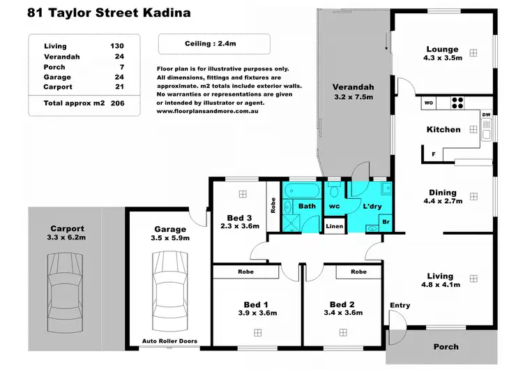 Floorplan of Homely house listing, 81 Taylor Street, Kadina SA 5554