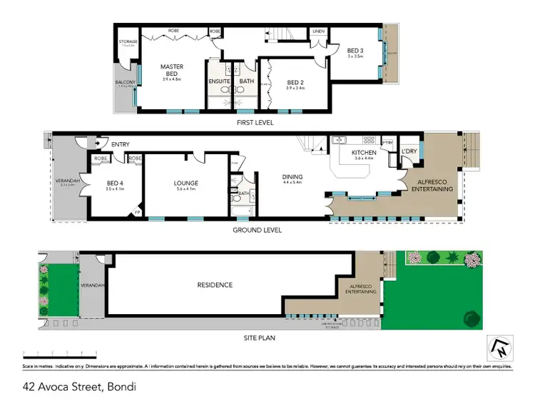 Floorplan of Homely semi-detached listing, 42 Avoca Street, Bondi NSW 2026