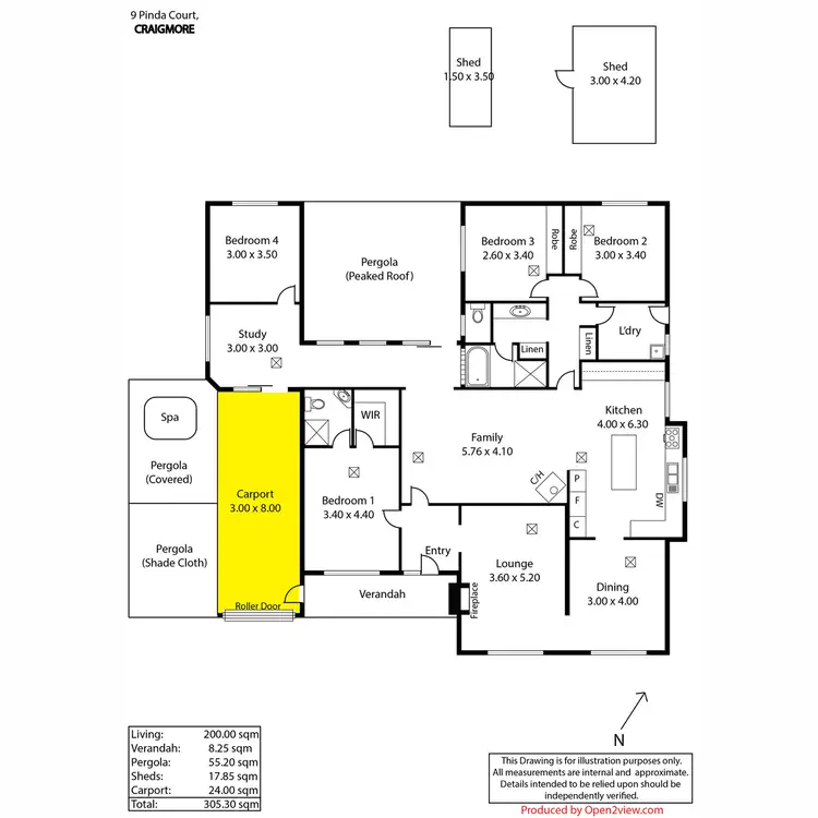 Floorplan of Homely house listing, 9 Pinda Court, Craigmore SA 5114