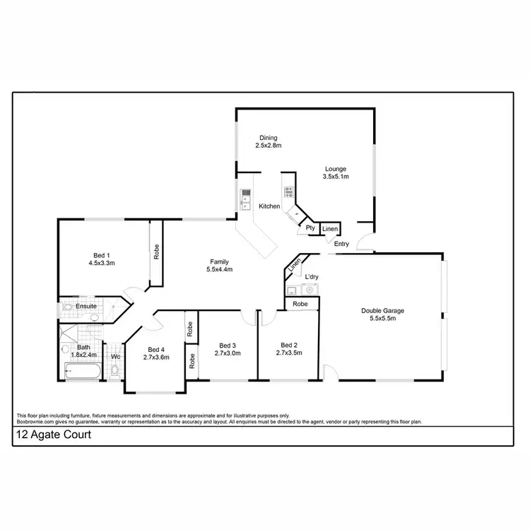 Floorplan of Homely house listing, 12 Agate Court, Alexandra Hills QLD 4161