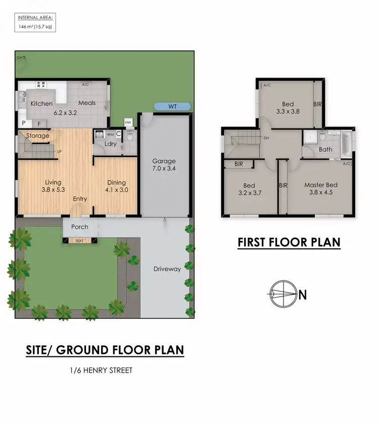 Floorplan of Homely townhouse listing, 1/6 Henry Street, Noble Park VIC 3174