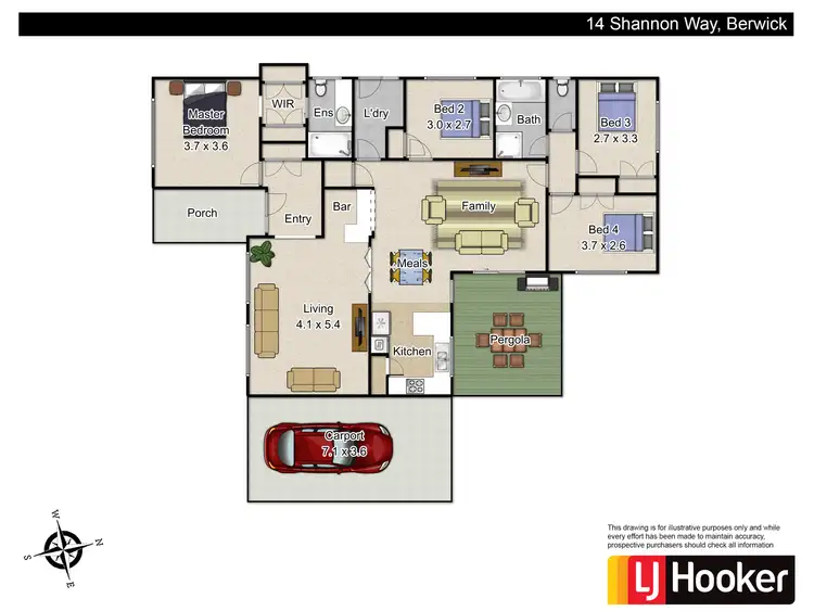 Floorplan of Homely house listing, 14 Shannon Way, Berwick VIC 3806