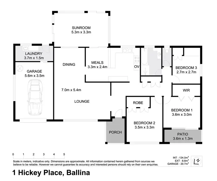 Floorplan of Homely house listing, 1 Hickey Place, Ballina NSW 2478