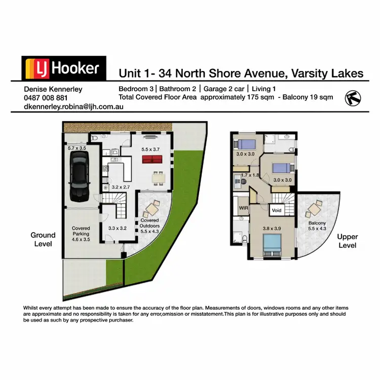 Floorplan of Homely townhouse listing, 1/34 North Shore Avenue, Varsity Lakes QLD 4227