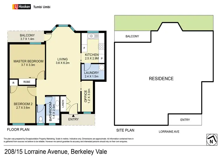 Floorplan of Homely retirement listing, 208/15 Lorraine Avenue, Berkeley Vale NSW 2261