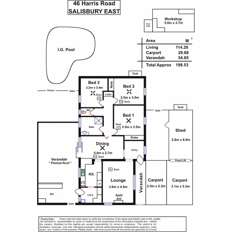Floorplan of Homely house listing, 46 Harris Road, Salisbury East SA 5109