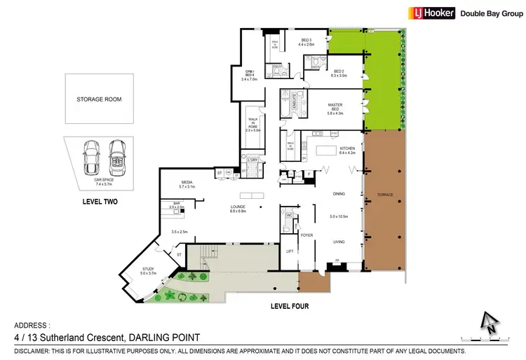 Floorplan of Homely apartment listing, 4/13-15 Sutherland Crescent, Darling Point NSW 2027