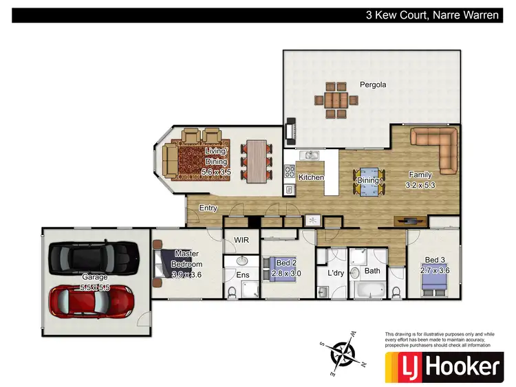 Floorplan of Homely house listing, 3 Kew Court, Narre Warren VIC 3805