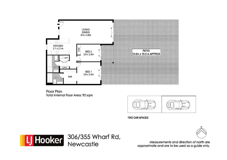 Floorplan of Homely unit listing, 306/335 Wharf Road, Newcastle NSW 2300