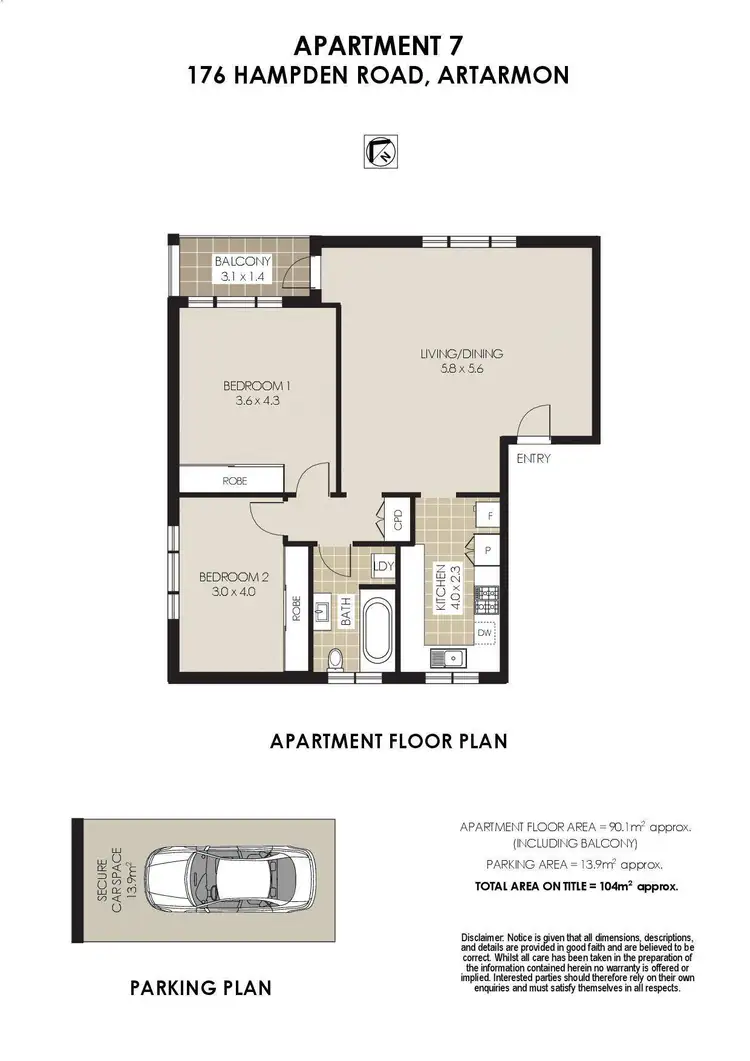 Floorplan of Homely apartment listing, 7/176 Hampden Road, Artarmon NSW 2064