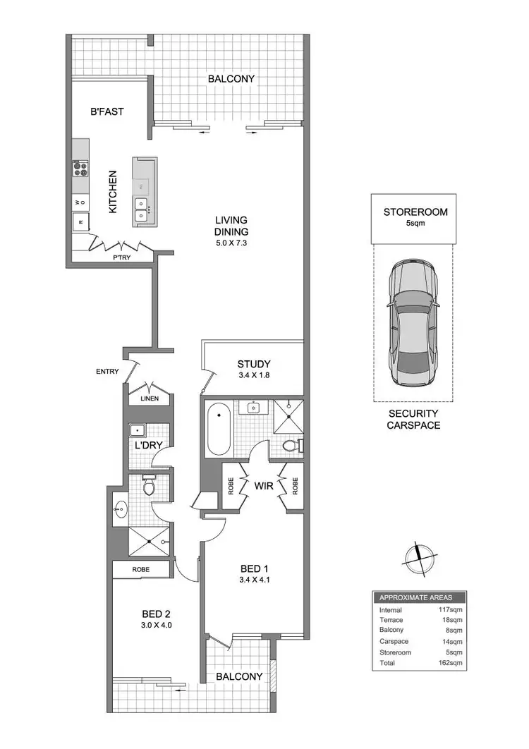 Floorplan of Homely apartment listing, 22/1 Bayside Terrace, Cabarita NSW 2137