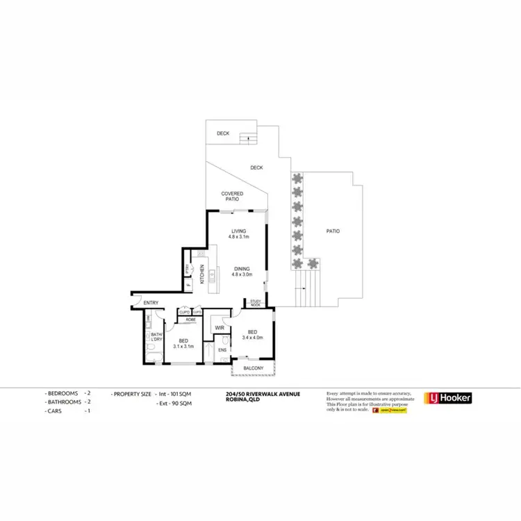 Floorplan of Homely unit listing, 204/50 Riverwalk Avenue, Robina QLD 4226