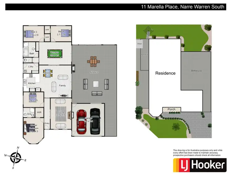 Floorplan of Homely house listing, 11 Marella Place, Narre Warren South VIC 3805
