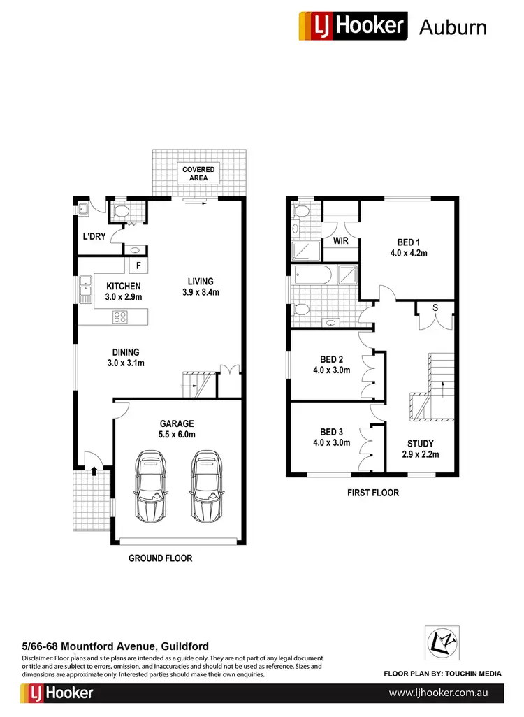 Floorplan of Homely townhouse listing, 5/66-68 Mountford Avenue, Guildford NSW 2161