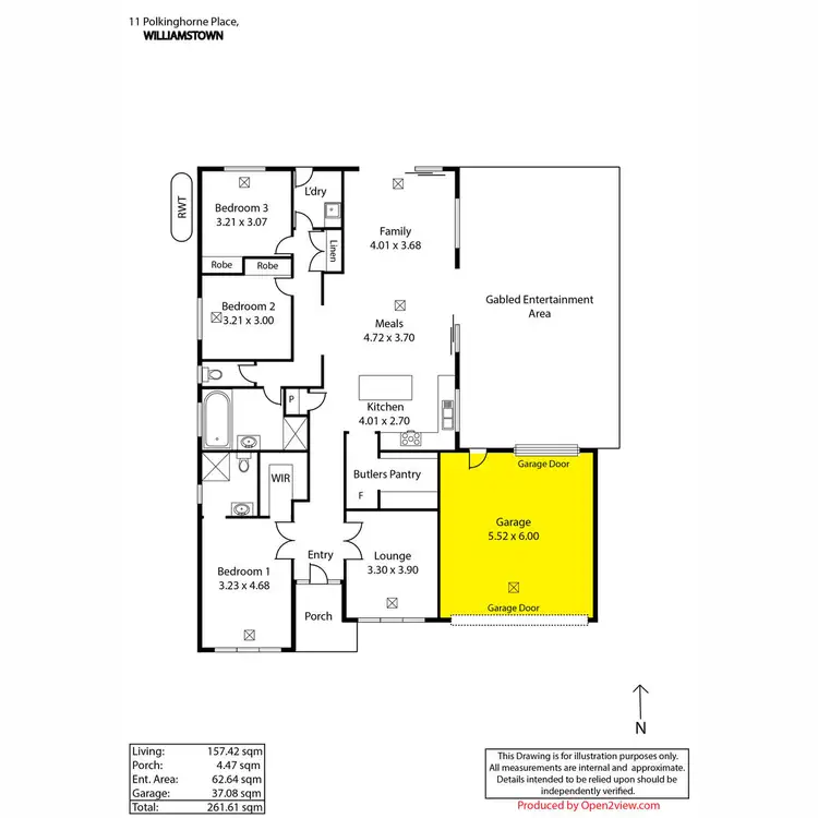 Floorplan of Homely house listing, 11 Polkinghorne Place, Williamstown SA 5351