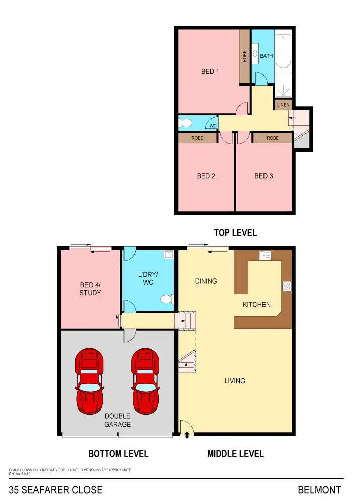 Floorplan of Homely semi-detached listing, 35 Seafarer Close, Belmont NSW 2280