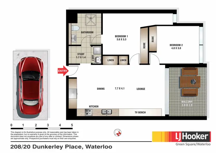 Floorplan of Homely apartment listing, 208/20 Dunkerley Place, Waterloo NSW 2017