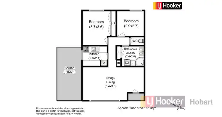 Floorplan of Homely unit listing, 2/39 Regent Street, Sandy Bay TAS 7005