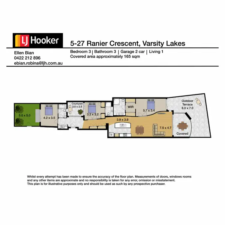 Floorplan of Homely apartment listing, 5/27 Ranier Crescent, Varsity Lakes QLD 4227