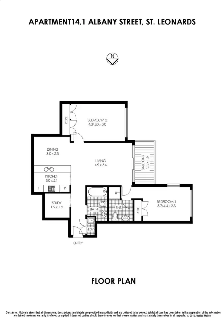 Floorplan of Homely apartment listing, 14/1-5 Albany Street, St Leonards NSW 2065