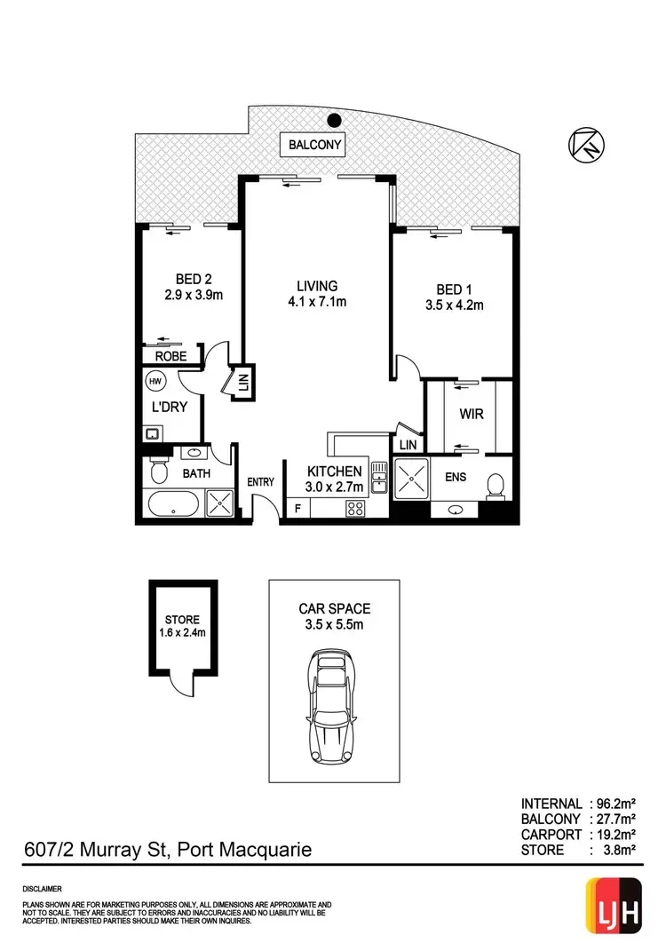 Floorplan of Homely apartment listing, 607/2 Murray Street, Port Macquarie NSW 2444