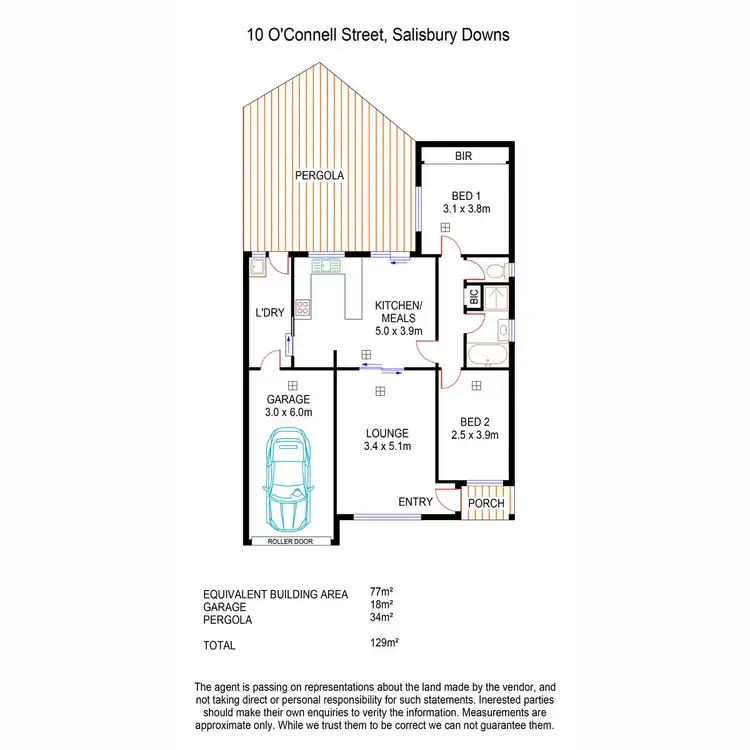 Floorplan of Homely other listing, 10 O'Connell Street, Salisbury Downs SA 5108