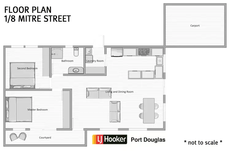 Floorplan of Homely semi-detached listing, 1/8 Mitre Street, Port Douglas QLD 4877