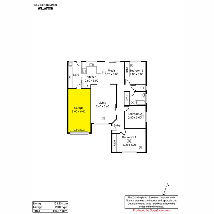 Floorplan of Homely unit listing, 2/55 Paxton Street, Willaston SA 5118
