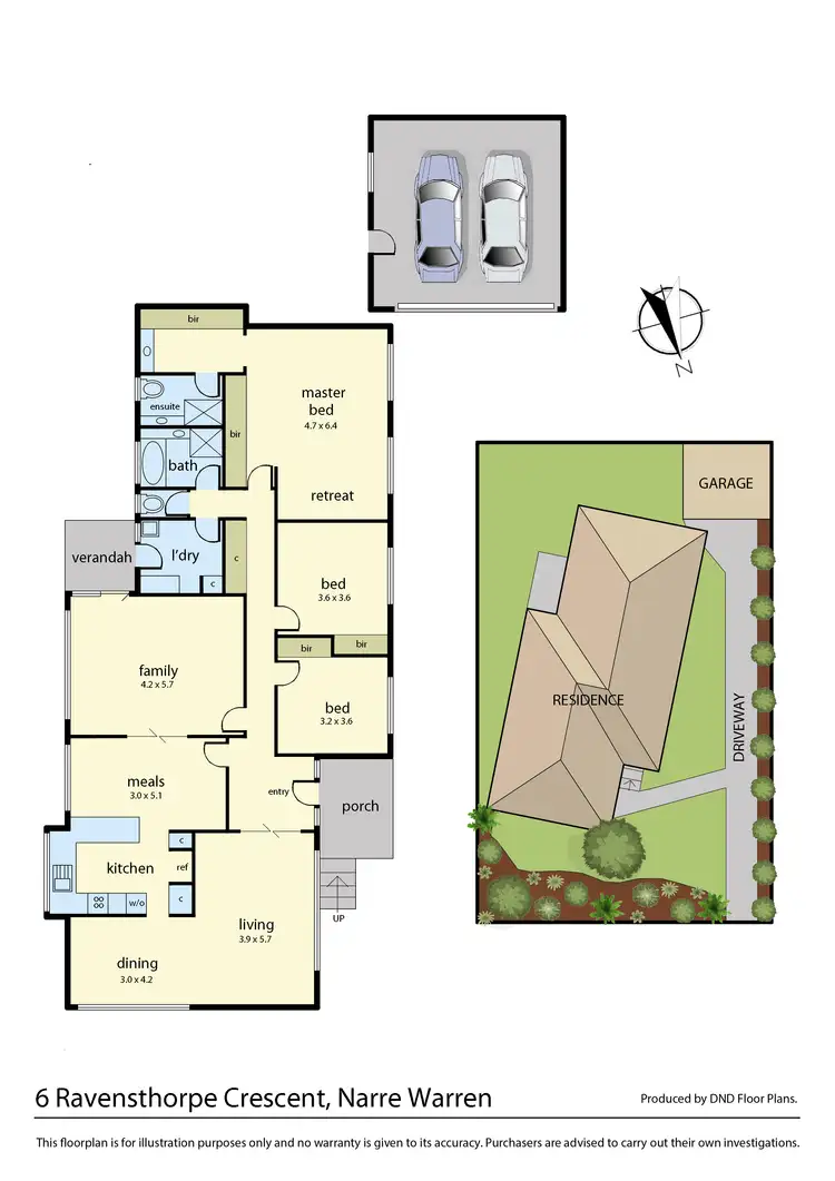 Floorplan of Homely house listing, 6 Ravensthorpe Crescent, Narre Warren VIC 3805