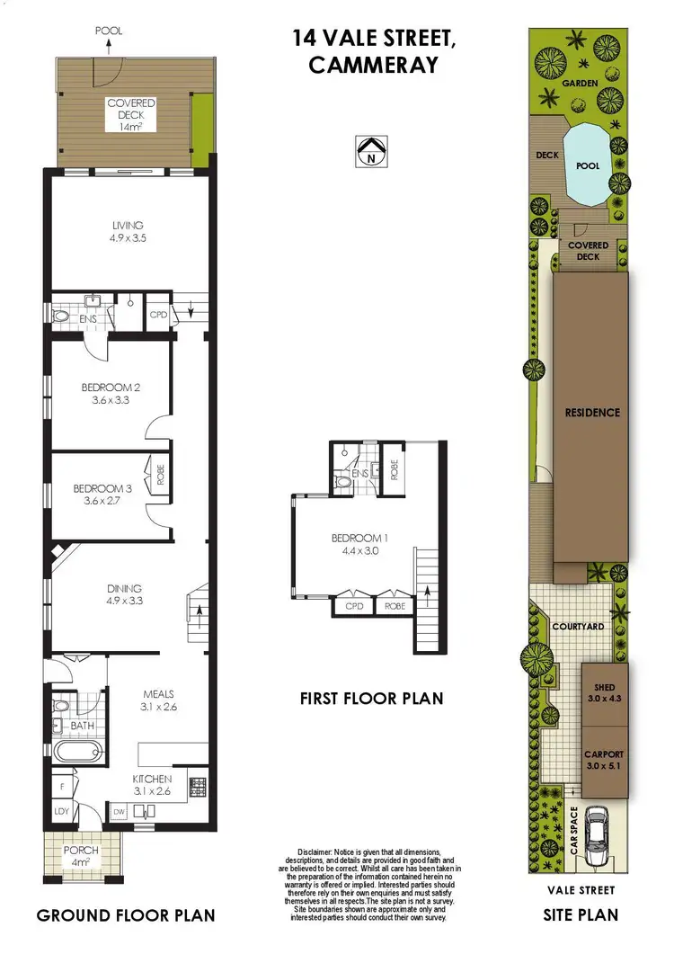 Floorplan of Homely semi-detached listing, 14 Vale Street, Cammeray NSW 2062