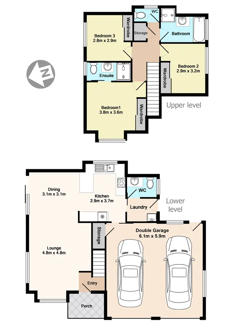 Floorplan of Homely townhouse listing, 1/13 King Road, Hornsby NSW 2077