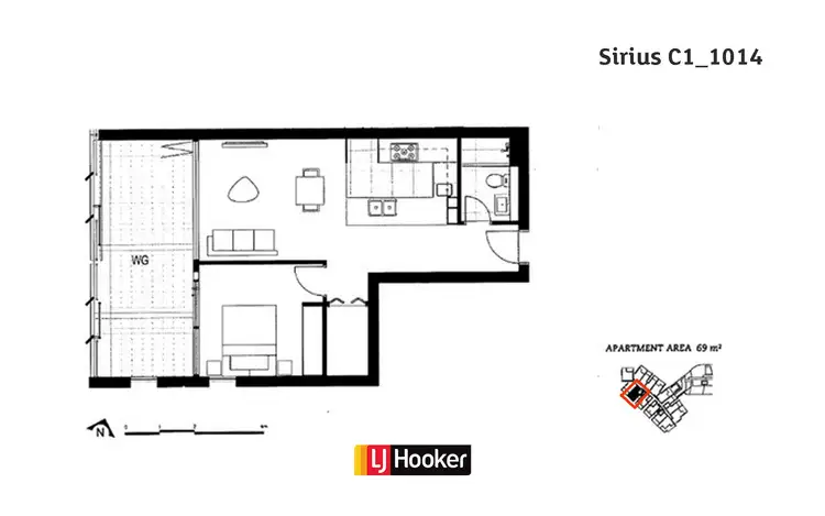 Floorplan of Homely unit listing, 1014/18 Footbridge Blvd, Wentworth Point NSW 2127