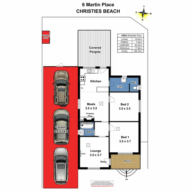 Floorplan of Homely house listing, 6 Martin Place, Christies Beach SA 5165