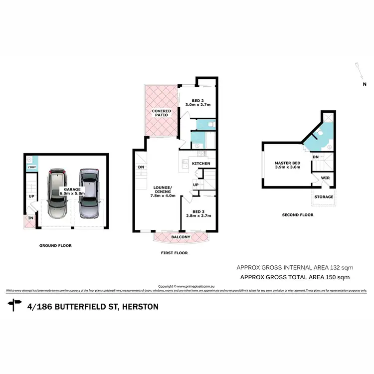 Floorplan of Homely townhouse listing, 4/186 Butterfield Street, Herston QLD 4006