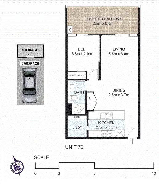 Floorplan of Homely unit listing, 76/1 Timbrol Avenue, Rhodes NSW 2138