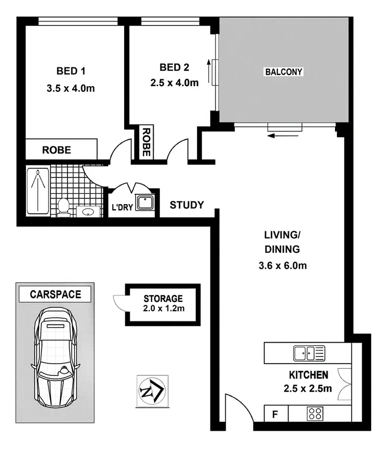 Floorplan of Homely unit listing, 1901/42 Walker Street, Rhodes NSW 2138