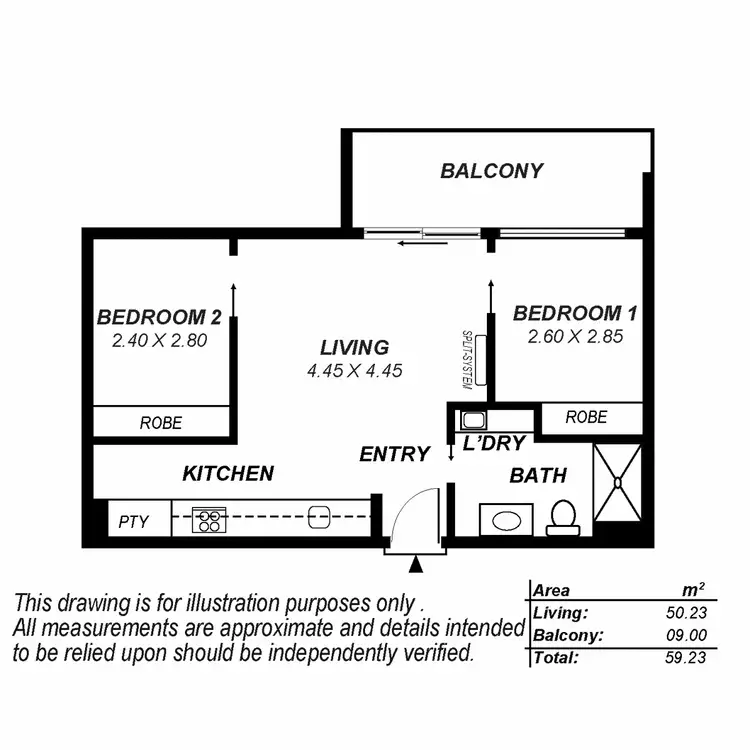 Floorplan of Homely unit listing, 509/33 Warwick Street, Walkerville SA 5081