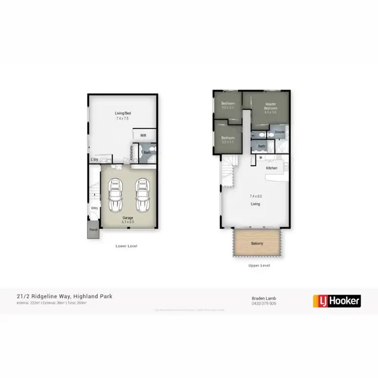 Floorplan of Homely townhouse listing, 21/2 Ridgeline Way, Highland Park QLD 4211