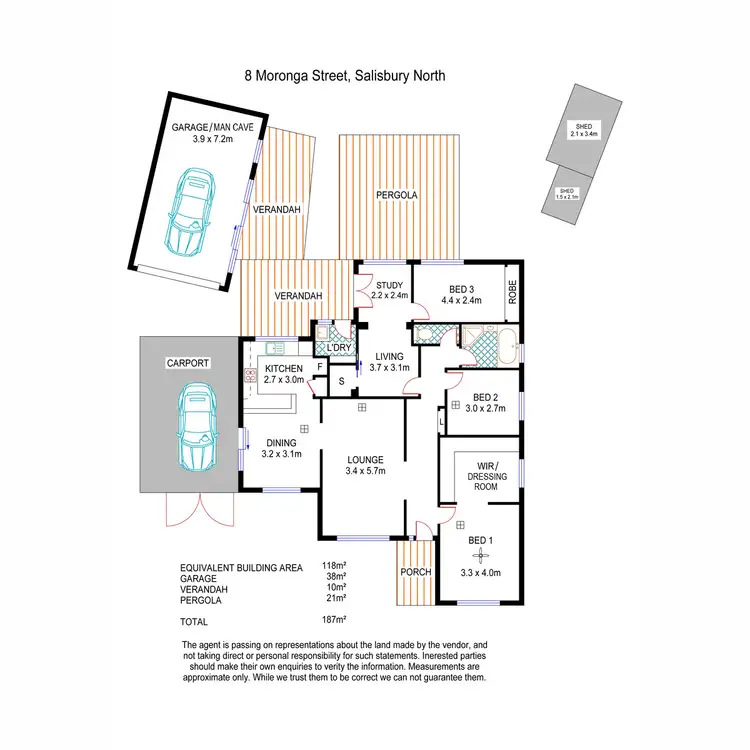 Floorplan of Homely house listing, 8 Moronga Street, Salisbury North SA 5108