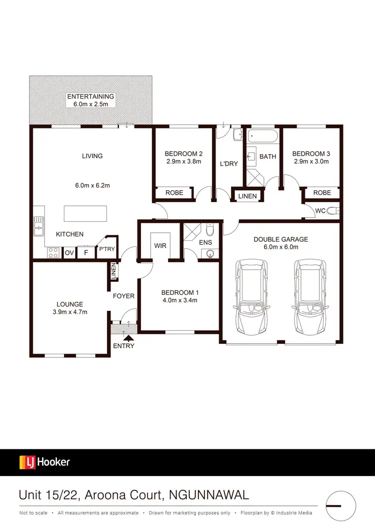 Floorplan of Homely townhouse listing, 15/22 Aroona Court, Ngunnawal ACT 2913